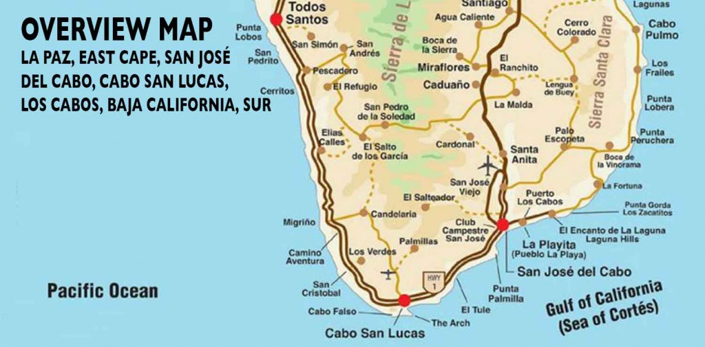 Overview Map Of Southern Baja - Los Cabos Guide - Baja California Real Estate Map