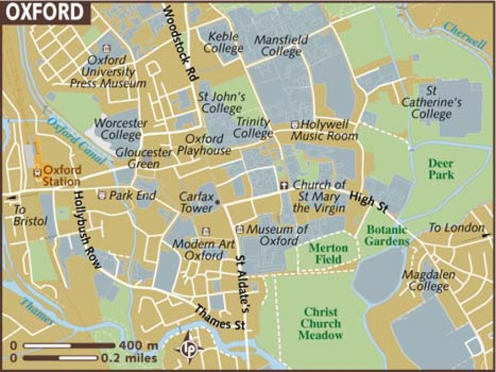 Oxford Maps - Top Tourist Attractions - Free, Printable City Street Map - Free Printable City Maps