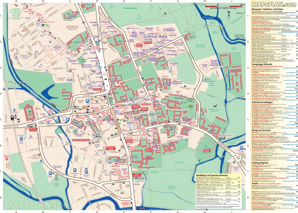 Oxford Maps - Top Tourist Attractions - Free, Printable City Street Map - Oxford Tourist Map Printable