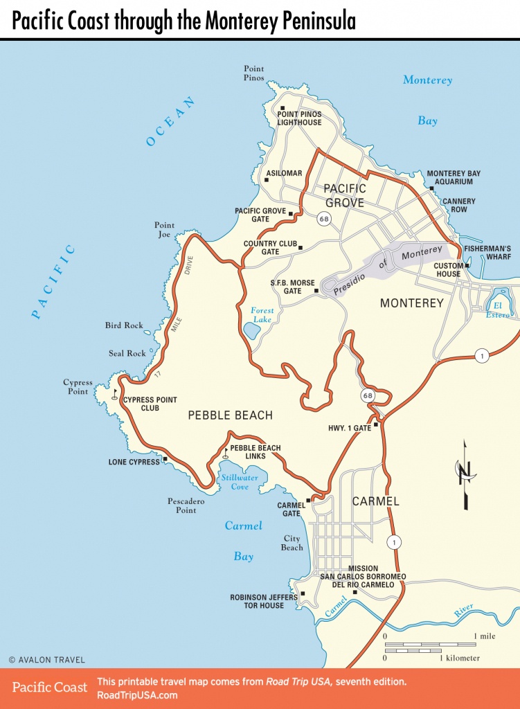 Pacific Coast Route Sights In Pacific Grove, California | Road Trip Usa - 17 Mile Drive California Map