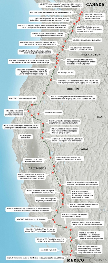 Pacific Crest Trail Map: Hike The Pct In 2019 | Backpacking | Trail - Pct Map California