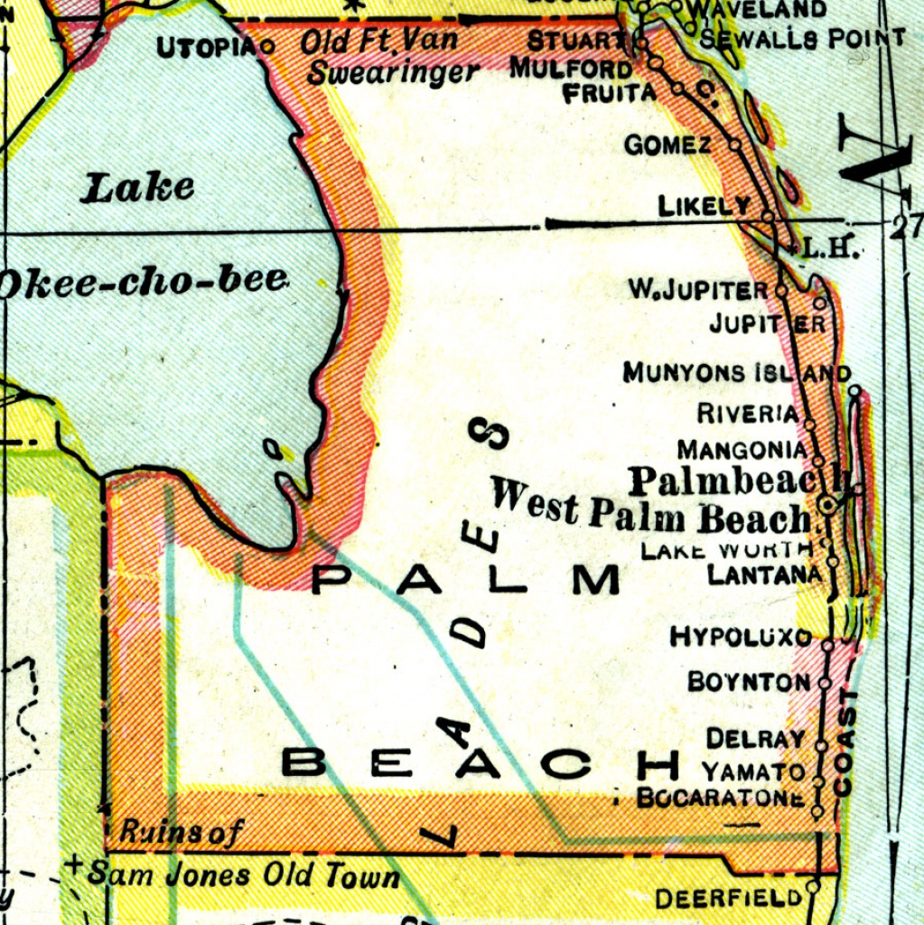 Palm Beach County, 1921 - Map Of Palm Beach County Florida