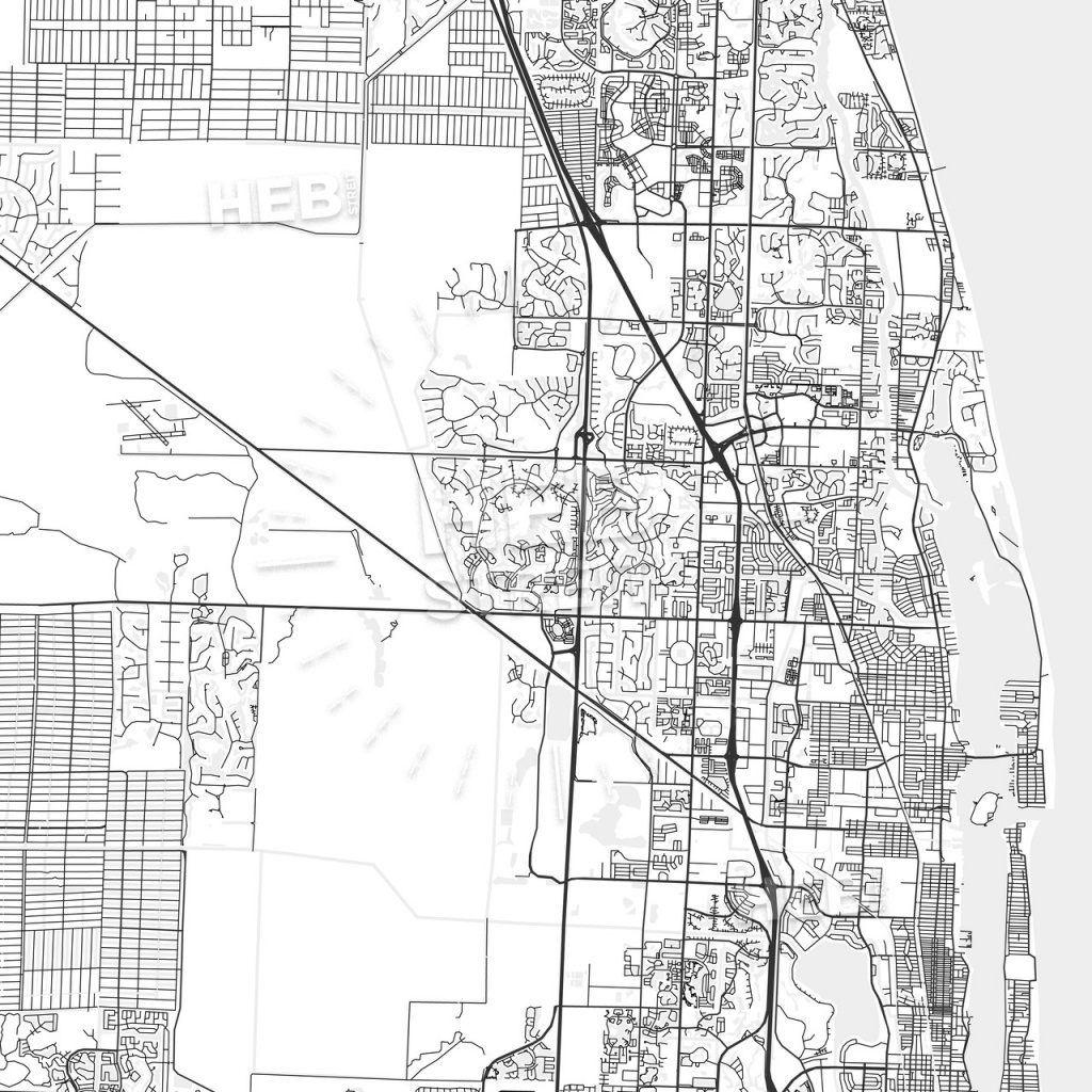 Palm Beach Gardens, Florida - Area Map - Light | Hebstreits Sketches - Palm Beach Gardens Florida Map