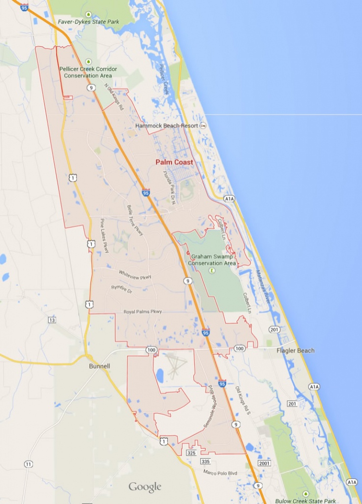 Palm Coast Florida Map - Map Of Palm Coast Florida Area