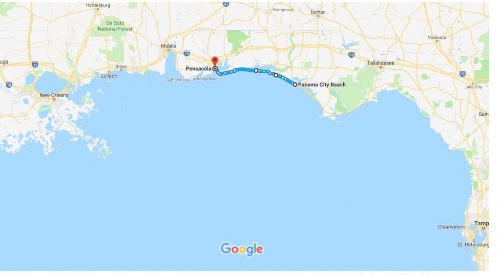 Panama City Beach, Fl To Pensacola, Fl – Google Maps | Urban Bicycle - Panama Beach Florida Map