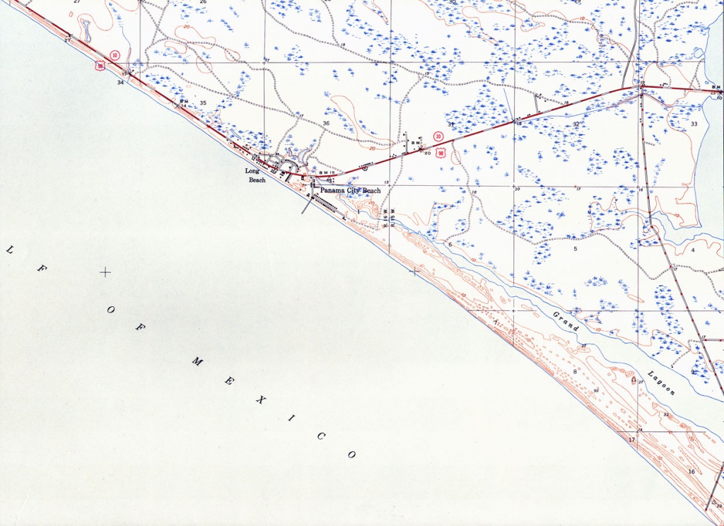 Panama City Beach, Florida, 1943 - Panama Beach Florida Map