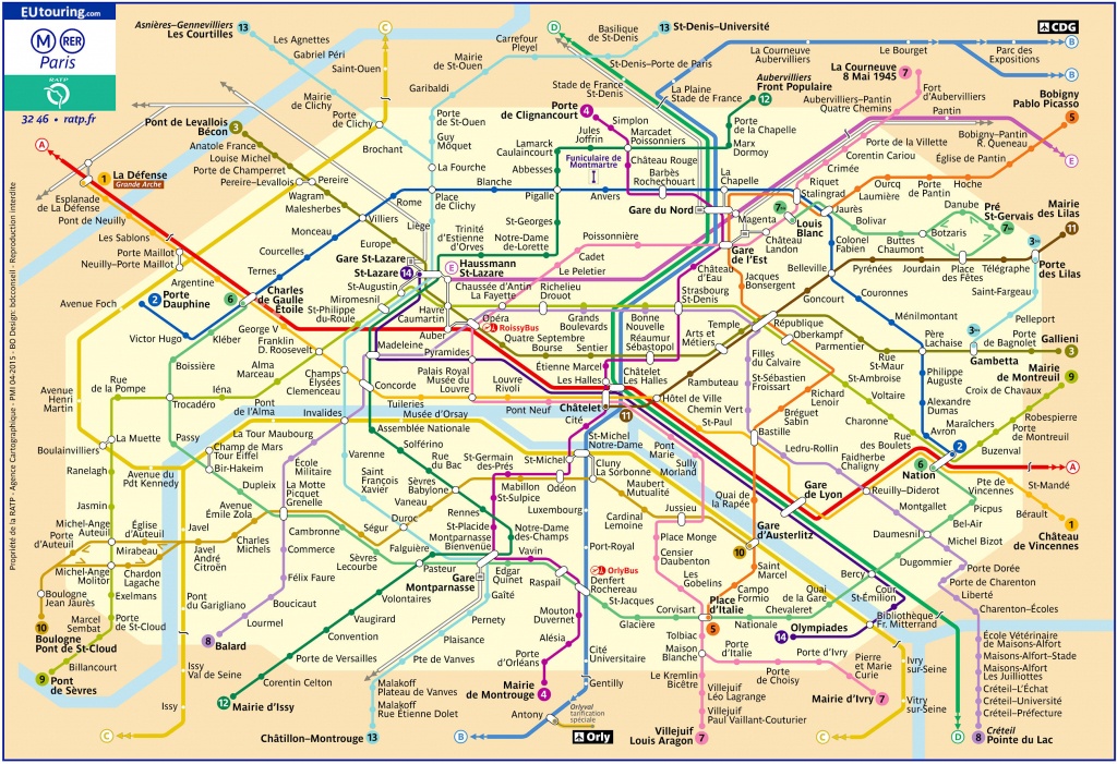 Paris Metro Maps Plus 16 Metro Lines With Stations - Update 2019 - Map Of Paris Metro Printable