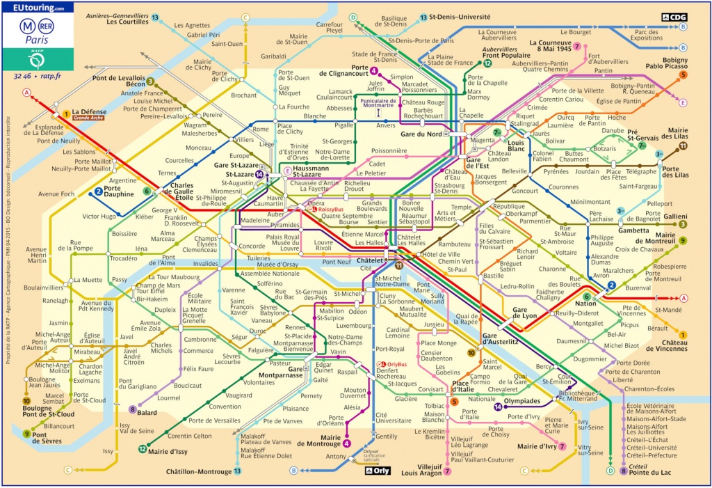 Paris Metro Maps Plus 16 Metro Lines With Stations - Update 2019 - Printable Paris Metro Map