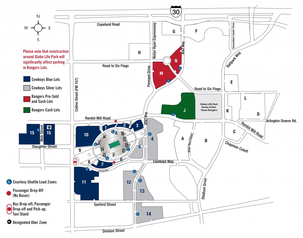 Parking | At&amp;amp;t Stadium - Texas Rangers Stadium Parking Map