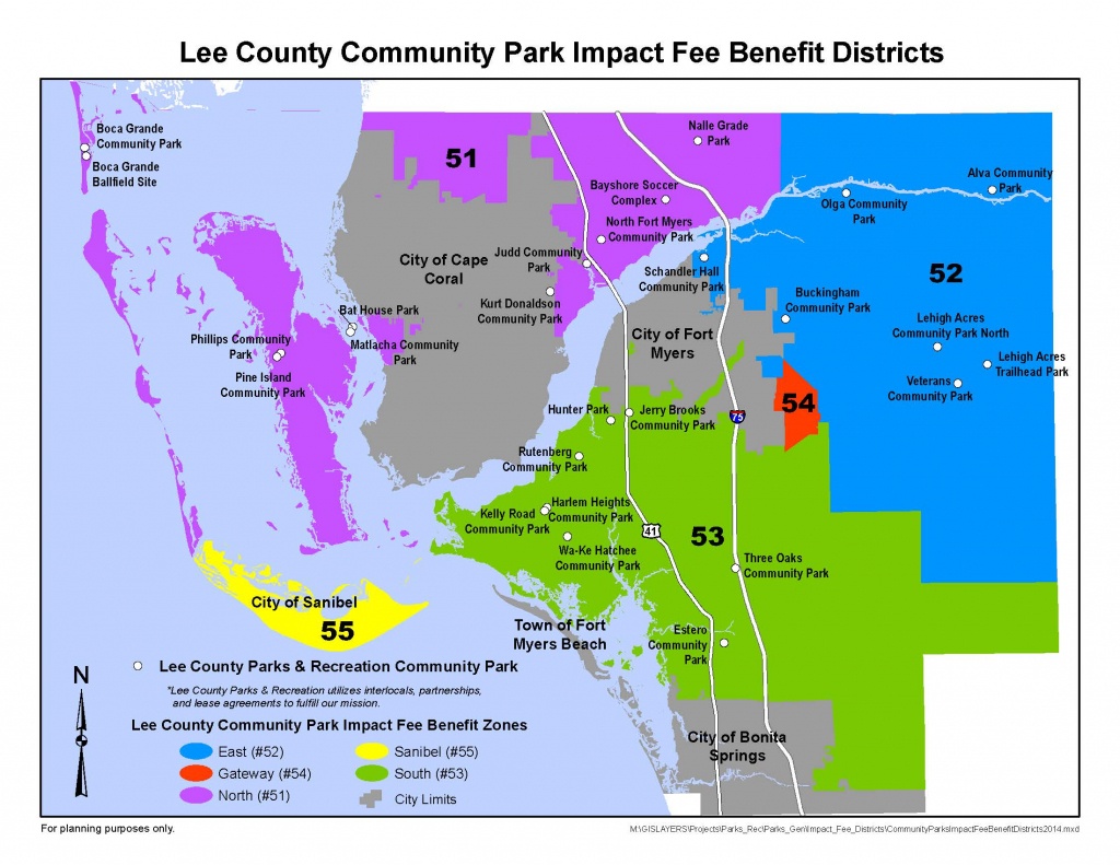 Parks Recreation Map Of Lee County Florida 1 