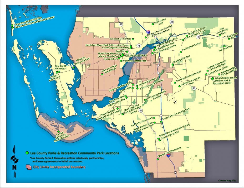 Parks &amp;amp; Recreation - Map Of Lee County Florida