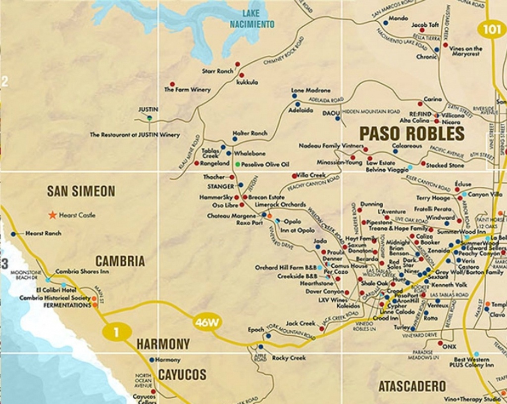 Paso Robles Area Wine Tasting Map | Future Travels | Paso Robles - Where Is Paso Robles California On The Map