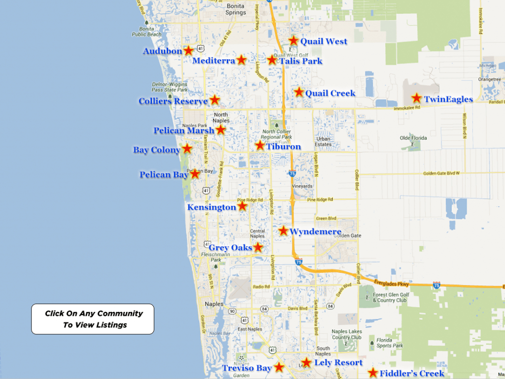 Pelican Marsh Real Estate For Sale - Vanderbilt Beach Florida Map