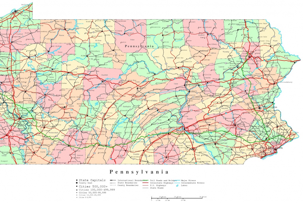 Pennsylvania Printable Map - Pa County Map Printable