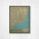 Pensacola Florida City Street Map Print Pensacola City Map | Etsy   Printable Map Of Pensacola Florida
