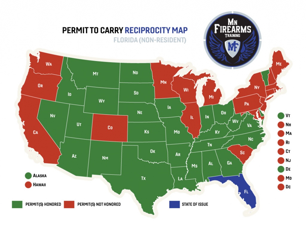 Permit To Carry Maps | Mn Firearms Training - Florida Concealed Carry Reciprocity Map 2018