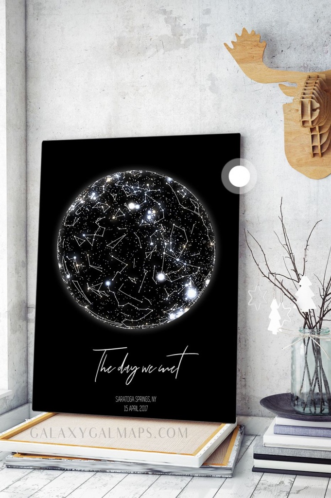 Personal Star Mapdate And Location - Astronomy Gifts Wall Art - Printable Star Map By Date