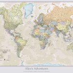 Personalised Classic World Map   Printable Map With Pins
