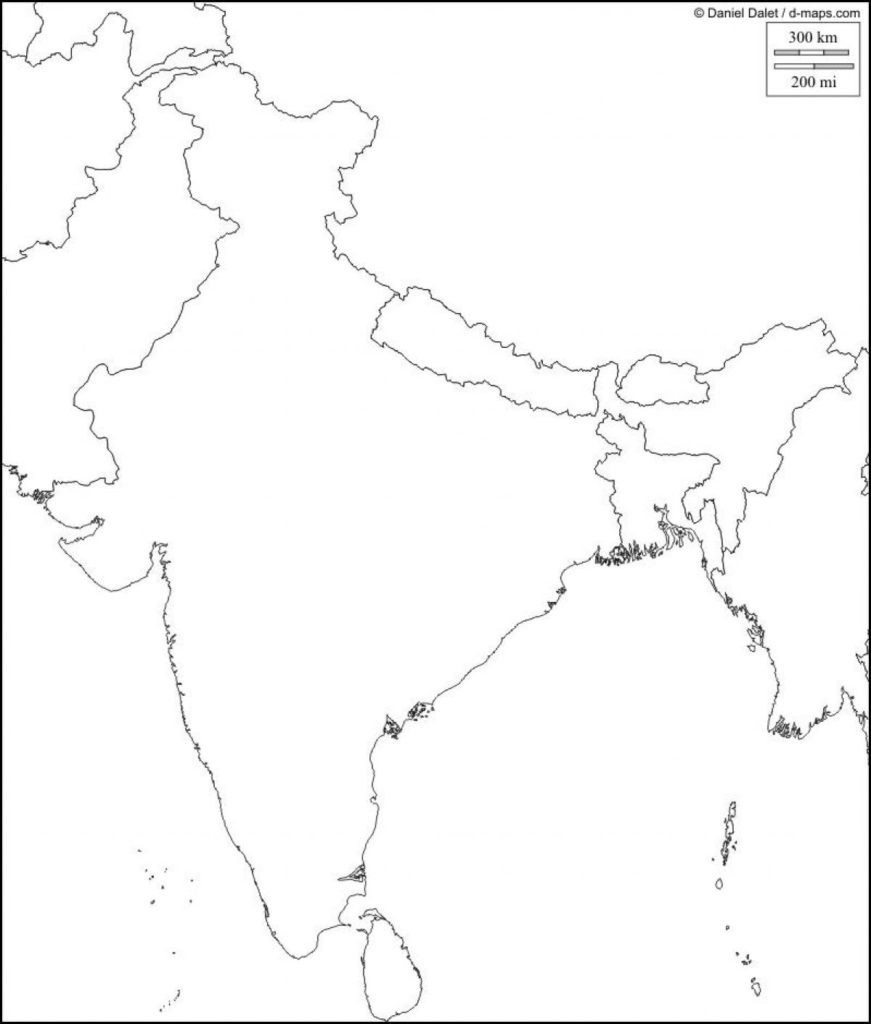 Physical Map Of India Blank Southern Within South Asia 871×1024 4 - Map Of India Blank Printable