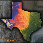 Physical Texas Map | State Topography In Colorful 3D Style   3D Topographic Map Of Texas