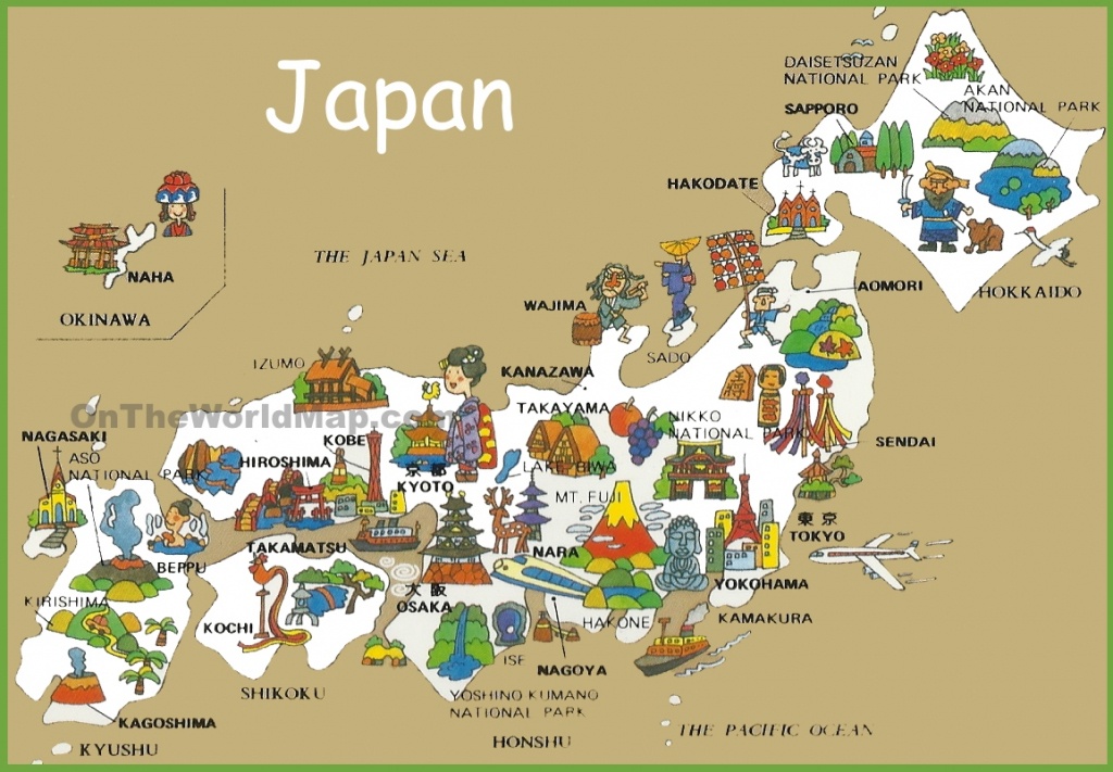 Pictorial Travel Map Of Japan - Free Printable Map Of Japan