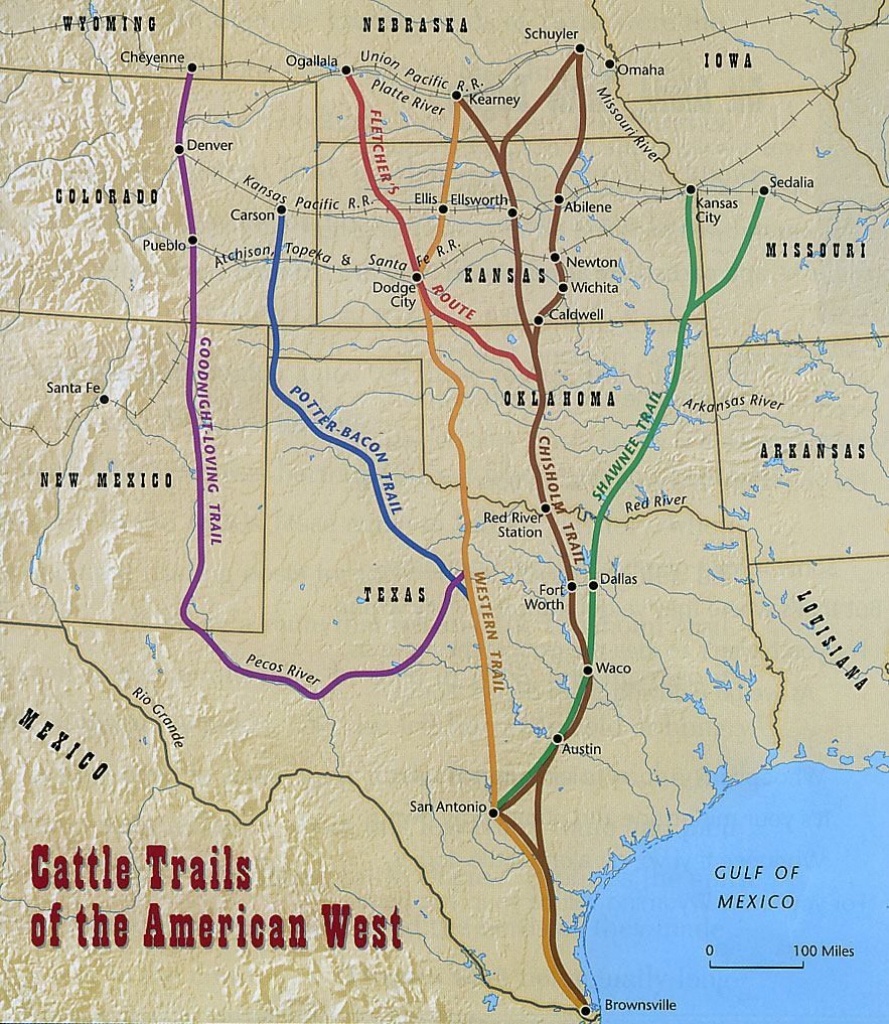Pinalice Nix On Texas | Cattle Drive, West Map, Trail Maps - Texas Trails Maps
