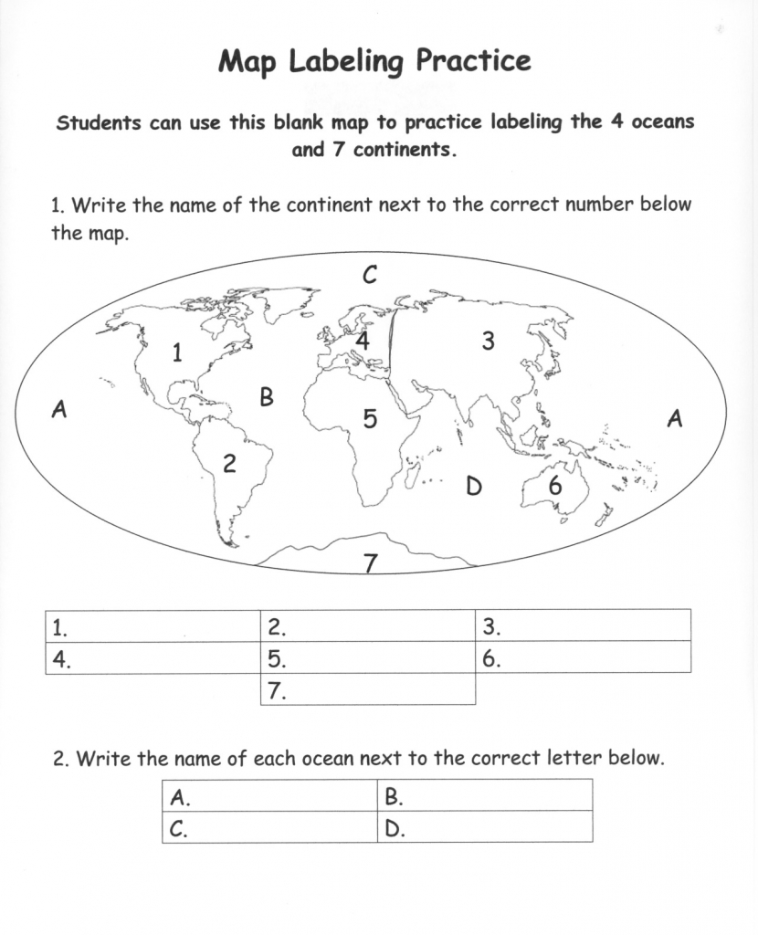 Pinecko Ellen Stein On Learning Goodies | Continents, Oceans - Blank Map Of The Continents And Oceans Printable