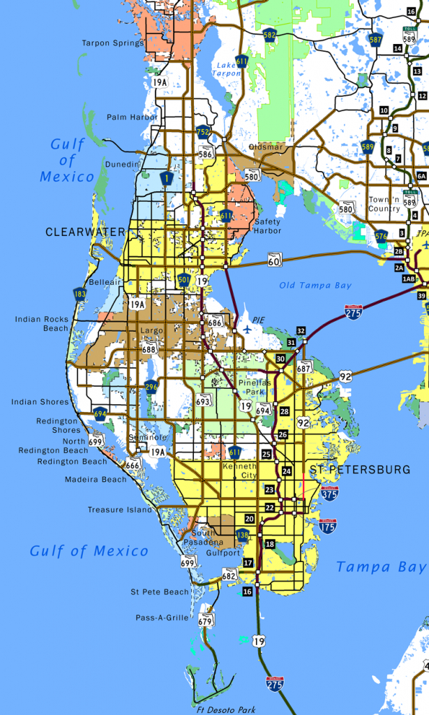 Pinellas County - Aaroads - Map Of Pinellas County Florida