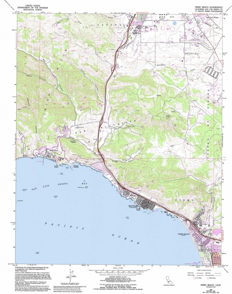 Pismo Beach Topographic Map, Ca - Usgs Topo Quad 35120B6 - Pismo Beach California Map