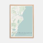 Port Macquarie Qld City Street Map Print Wall Art Poster | Etsy   Printable Street Map Of Port Macquarie