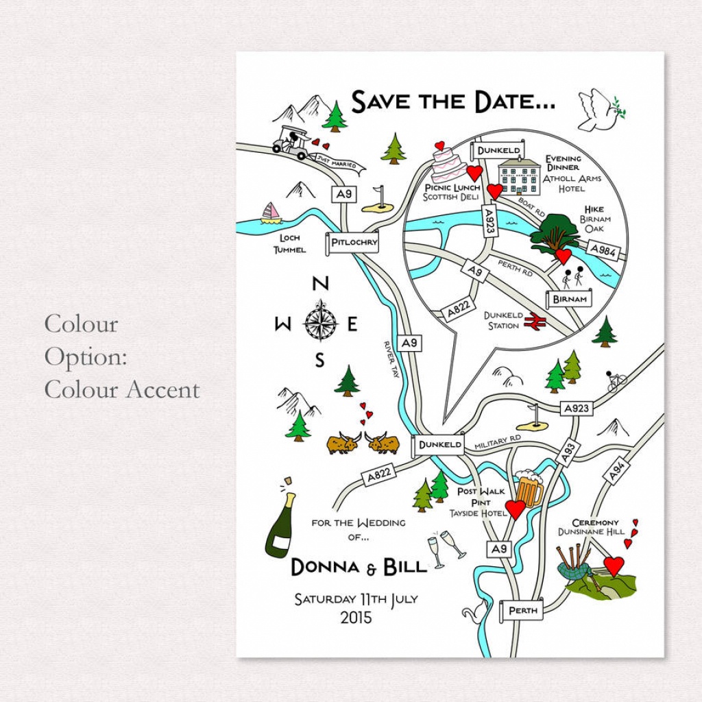 Print Your Own Colour Wedding Or Party Illustrated Mapcute Maps - Make A Printable Map