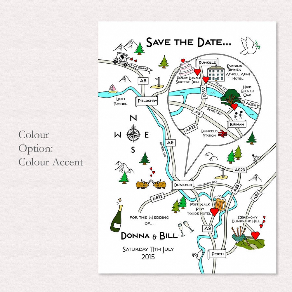 Print Your Own Colour Wedding Or Party Illustrated Mapcute Maps Make A Printable Map 