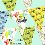 Printable Bike Bunting Map Banner Birthday Party Garland | Etsy   Printable Map Banner