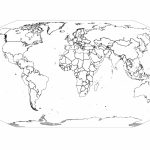 Printable Black And White World Map With Countries And Travel   Printable Word Map