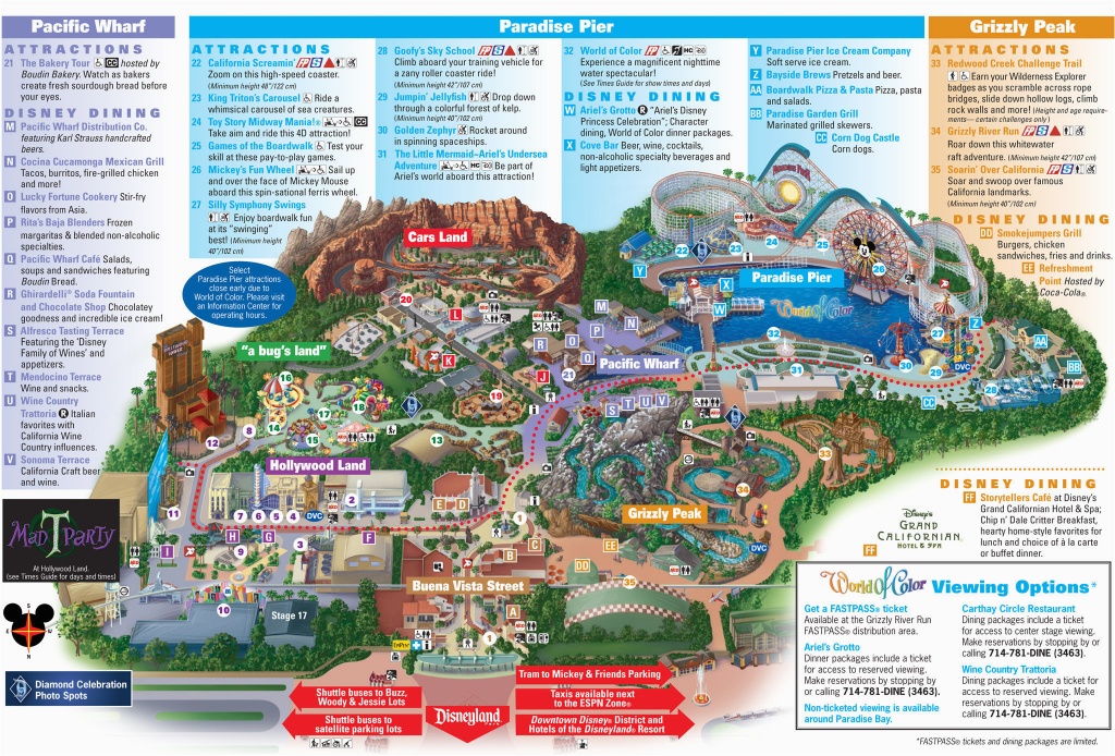 Printable California Adventure Map | Secretmuseum - Printable Map Of Disneyland And California Adventure