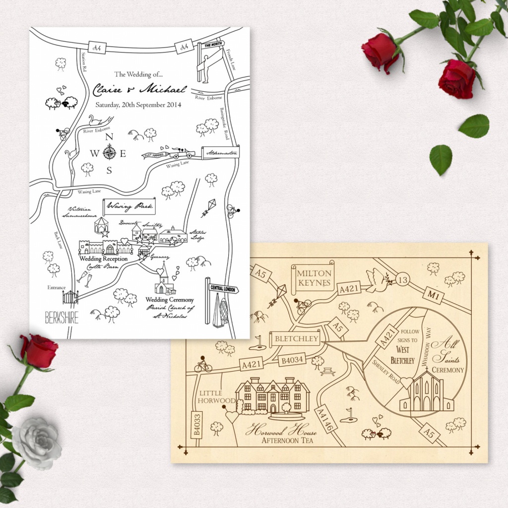 Printable Custom Map Wedding Invitation Save The Date Or Info | Etsy - Printable Map Directions For Invitations