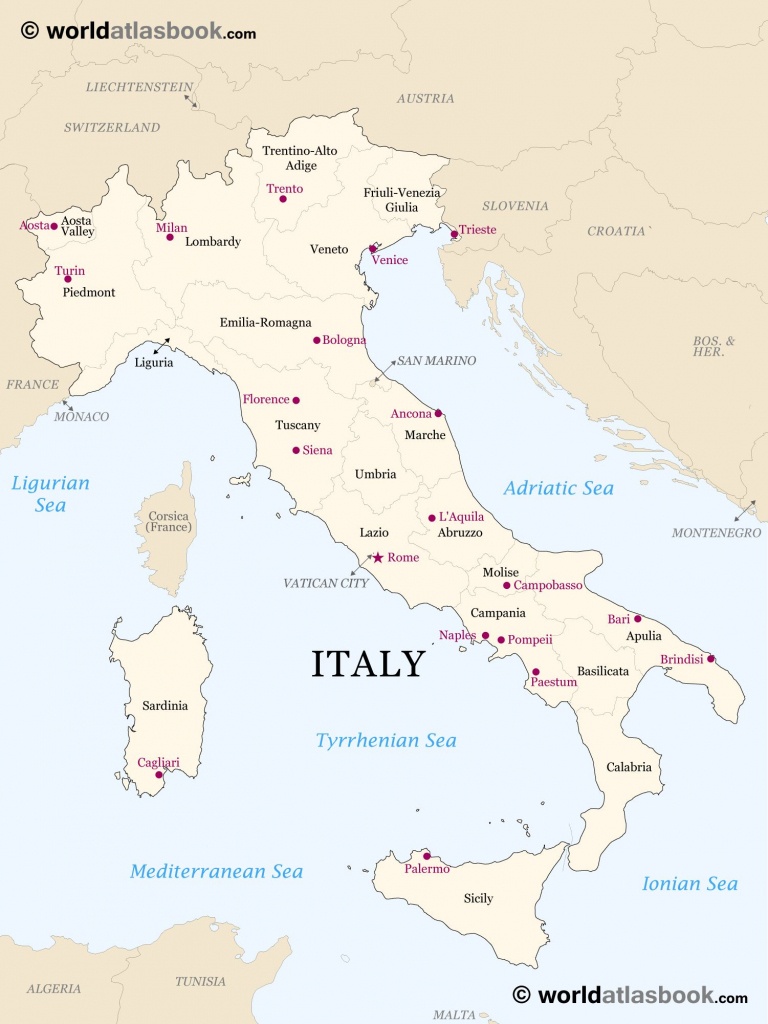 Printable Map Italy | Download Printable Map Of Italy With Regions - Printable Map Of Lake Garda