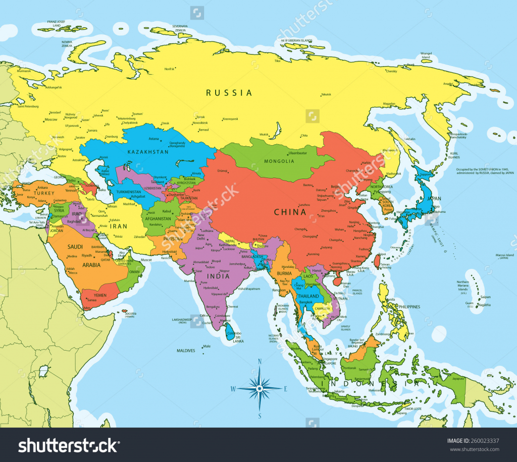 Printable Map Of Asia With Countries And Capitals - Capitalsource - Printable Map Of Asia With Countries And Capitals