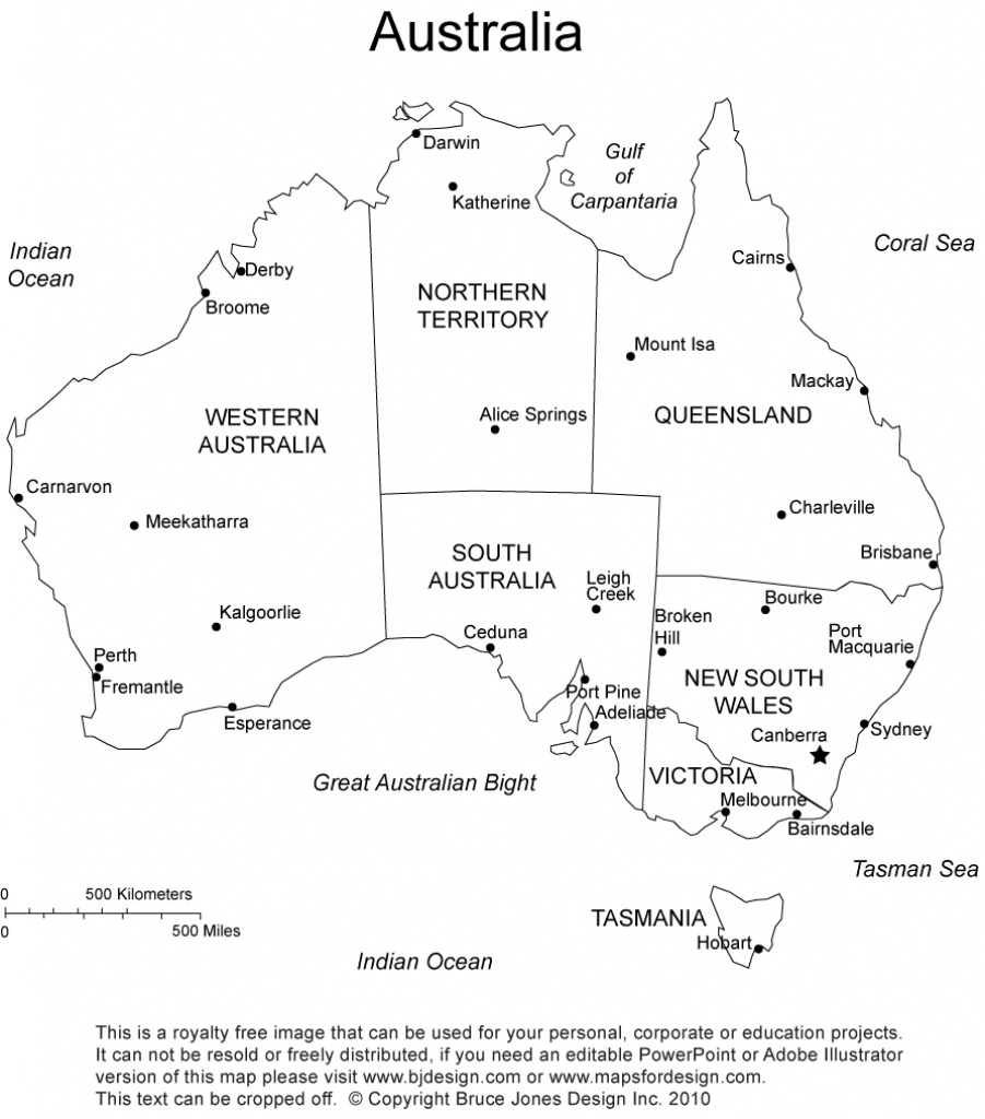 Printable Map Of Australia With States And Capital Cities | Travel - Printable Map Of Australia With States And Capital Cities