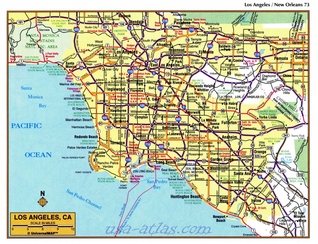 Printable Map Of Downtown Los Angeles And Travel Information - Printable Map Of Los Angeles