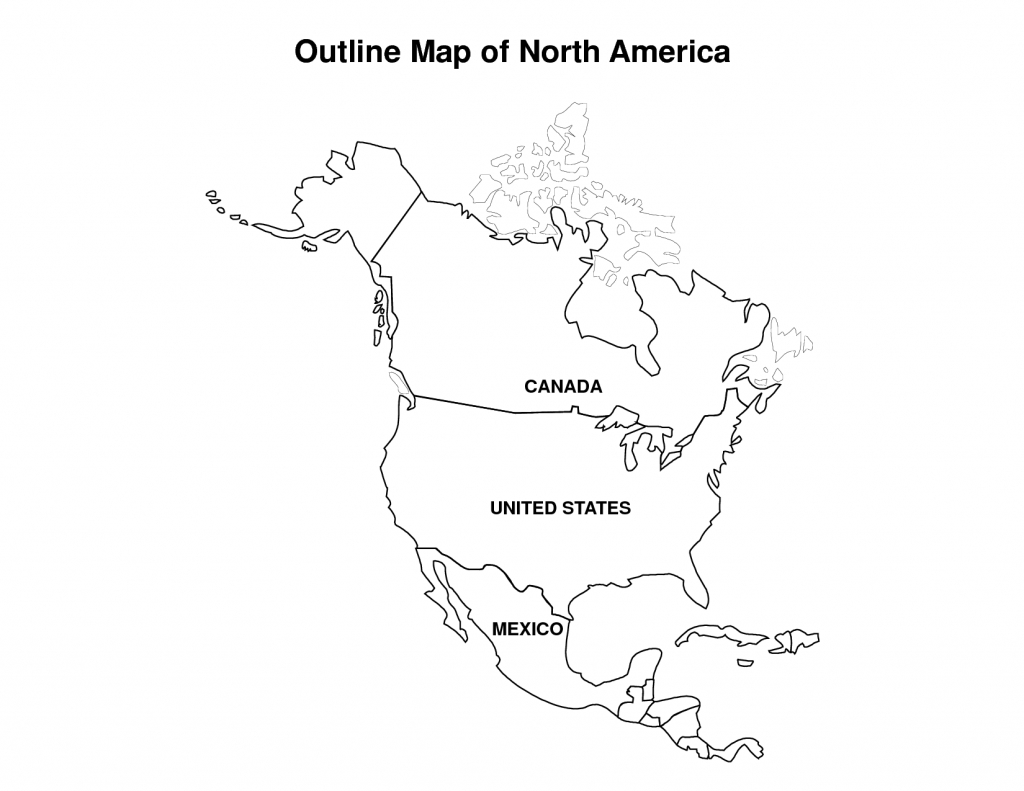 Printable Map Of North America | Pic Outline Map Of North America - Blank Map Of North America Printable