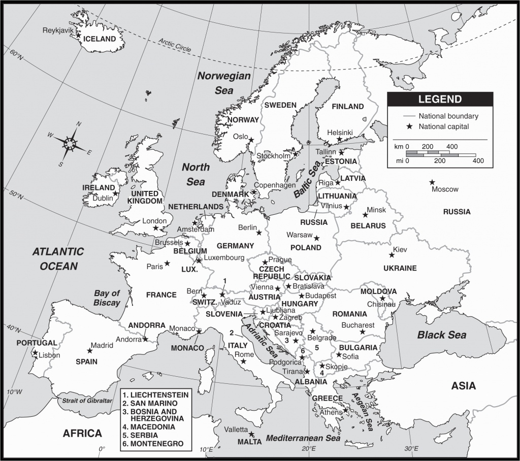 Printable Maps Of Europe | Sitedesignco - Printable Black And White Map Of Europe