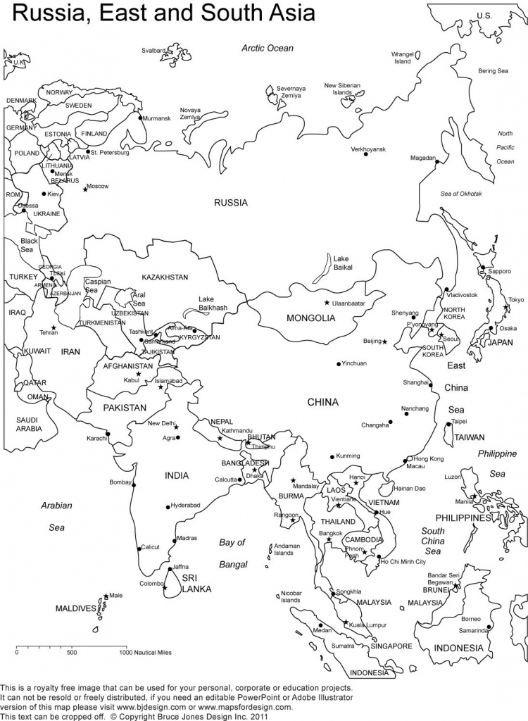 Printable Outline Maps Of Asia For Kids | Asia Outline, Printable - Blank Map Of Asia Printable