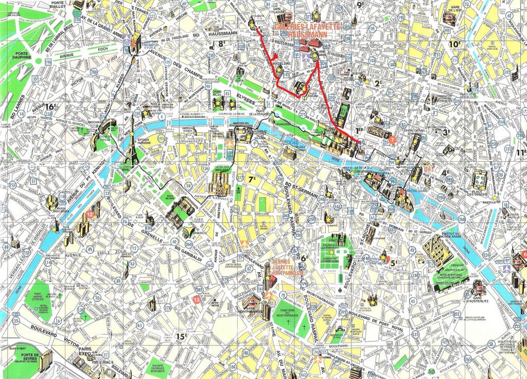Printable Paris Tourist Map - Hepsimaharet - Paris Street Map Printable