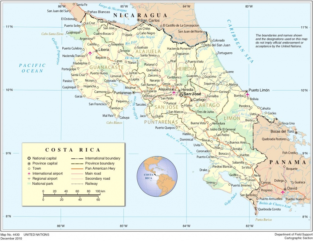 Printable Road Map Of Costa Rica | Map Of Costa Rica | Vacation - Printable Map Of Costa Rica