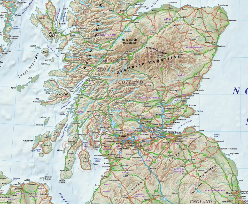 Printable Road Map Of Scotland And Travel Information | Download - Detailed Map Of Scotland Printable