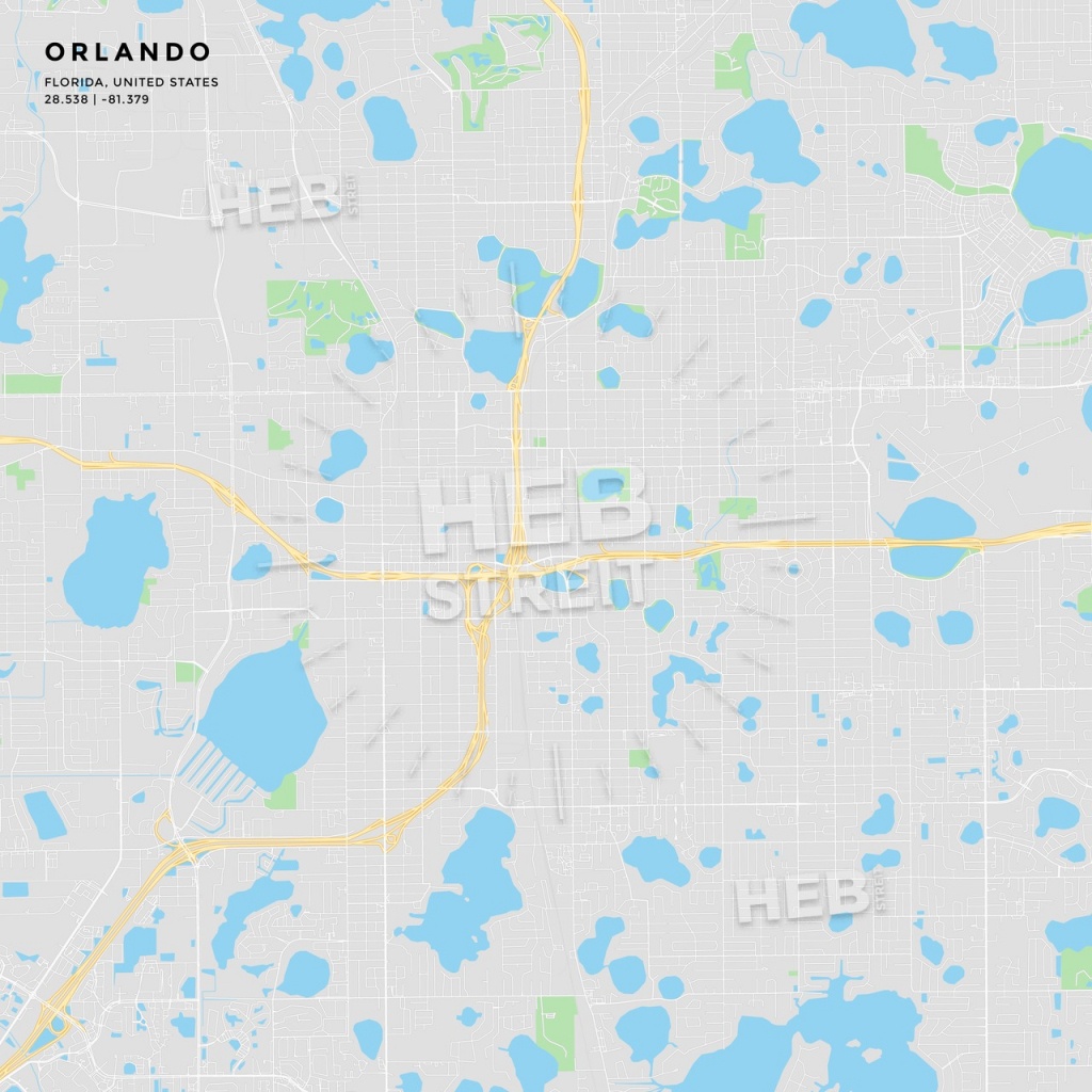 Printable Street Map Of Orlando, Florida | Hebstreits Sketches - Florida Street Map