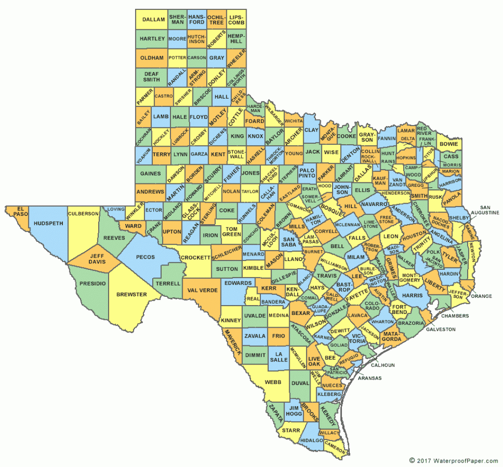 Printable Texas Maps | State Outline, County, Cities - Printable County Maps