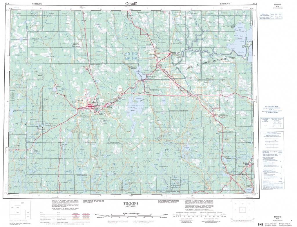 Printable Topographic Map Of Timmins 042A, On - Printable Topographic Maps Free