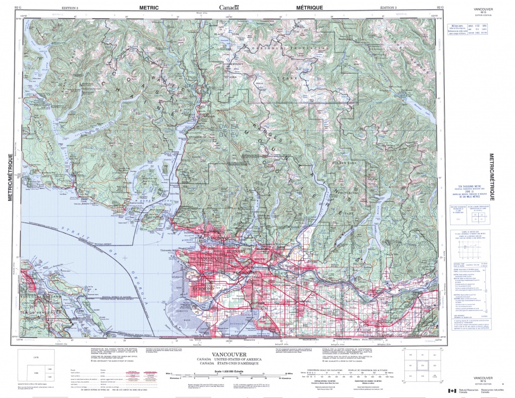 Printable Topographic Map Of Vancouver 092G, Bc - Printable Usgs Maps